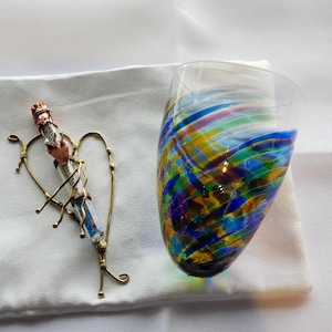 Crystal Heart Jewish Wedding Glass Kit with any glass color