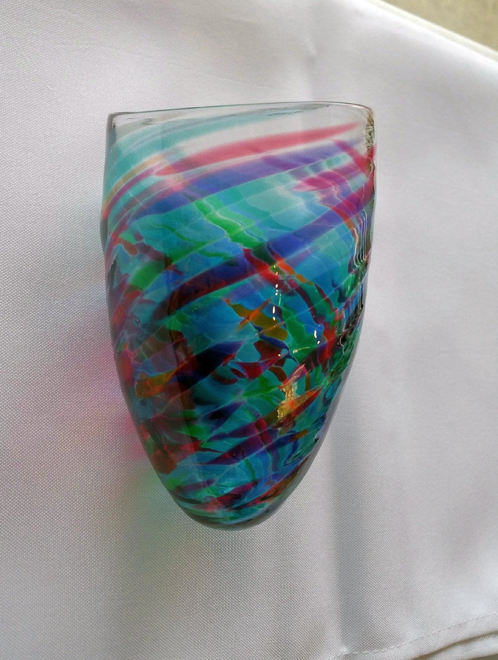 Jewish Wedding Glass to break under the Chuppah- in the color Blue Multi - glass to break at a jewish wedding