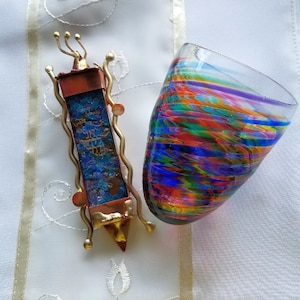 Wedding Glass Kit, Wedding Mezuzah break the glass kit in any color glass i offer - color shown is Rainbow