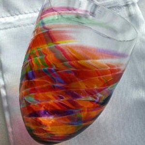 Jewish Wedding Glass to break under the Chuppah-Orange Multi - glass to break at a jewish wedding