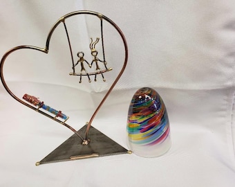 Couple Swinging Heart Wedding Glass Kit