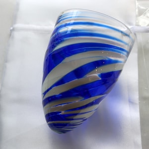 Jewish Wedding Glass to break under the Chuppah- White & Blue- glass to break at a jewish wedding