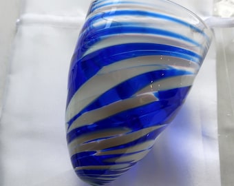 Jewish Wedding Glass to break under the Chuppah- White & Blue- glass to break at a jewish wedding