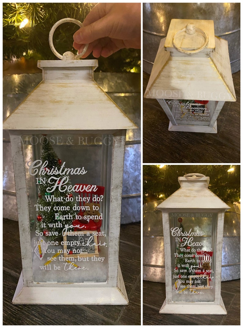 Christmas in Heaven lantern Personalized Memorial lantern Etsy