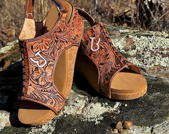 Custom hand tooled heels