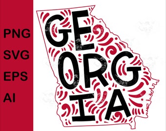 Georgia SVG Files, Georgia Cut File, United States of America Vector Files, Georgia Png, GA Map Clip Art, Instant Download