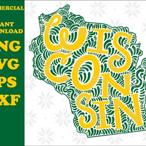 Wisconsin SVG Files, Wisconsin Cut File, United States of America Vector Files, Wisconsin Png,  Map Clip Art, WI Instant Download