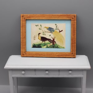 Miniature pictures in wooden frames 1/12th scale
