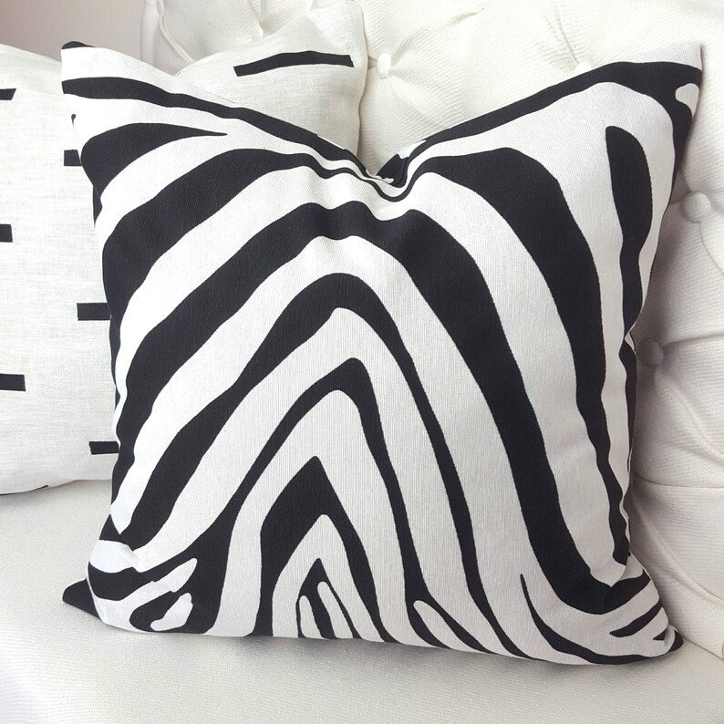 Black and White Pillow Cover / Zebra Pillow Case / Throw Etsy