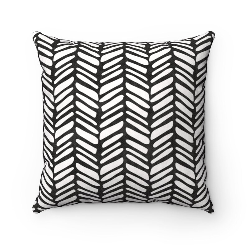 Chevron Print Arrow African Mudcloth Pillow Cover In Black And Etsy