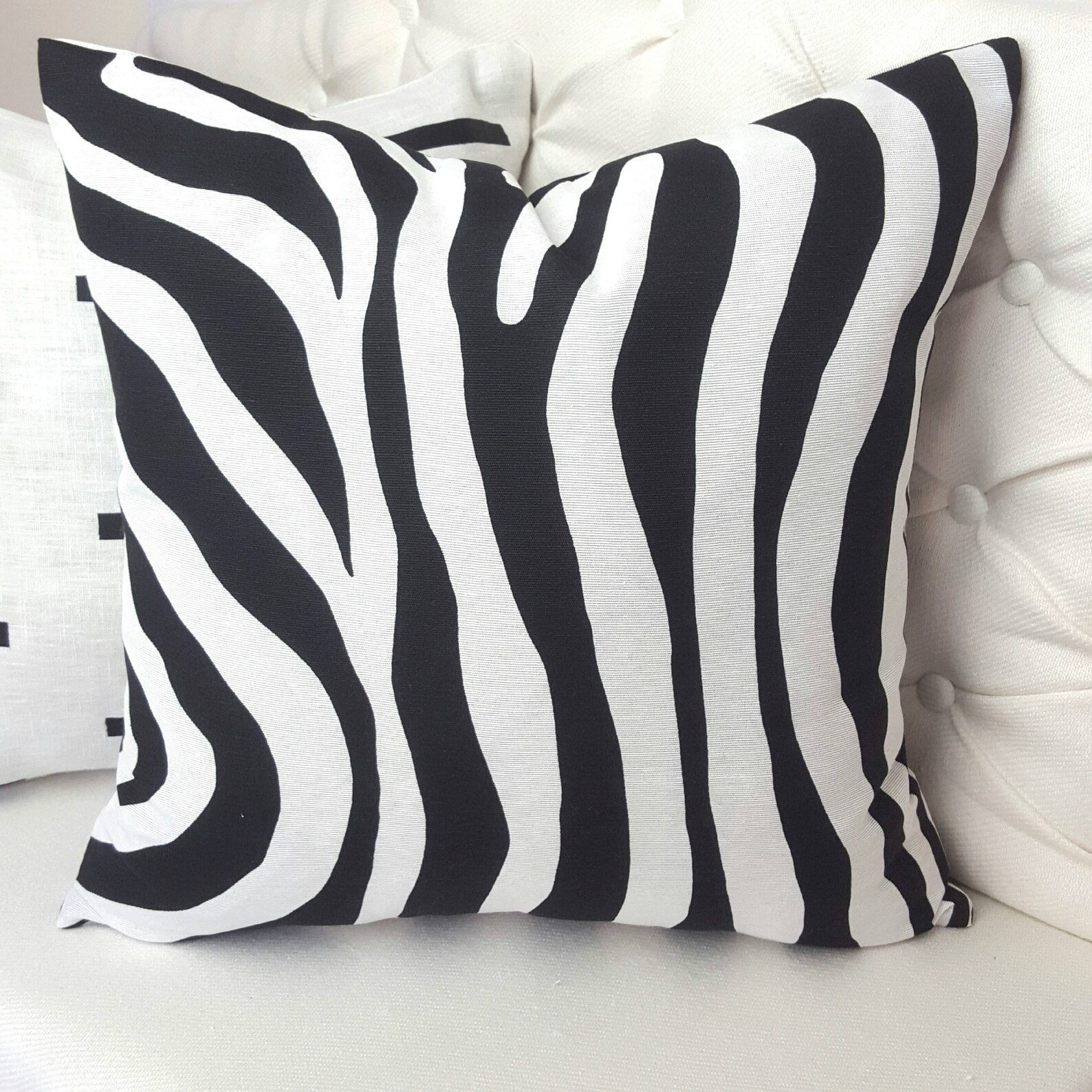 Black and White Pillow Cover / Zebra Pillow Case / Throw Etsy