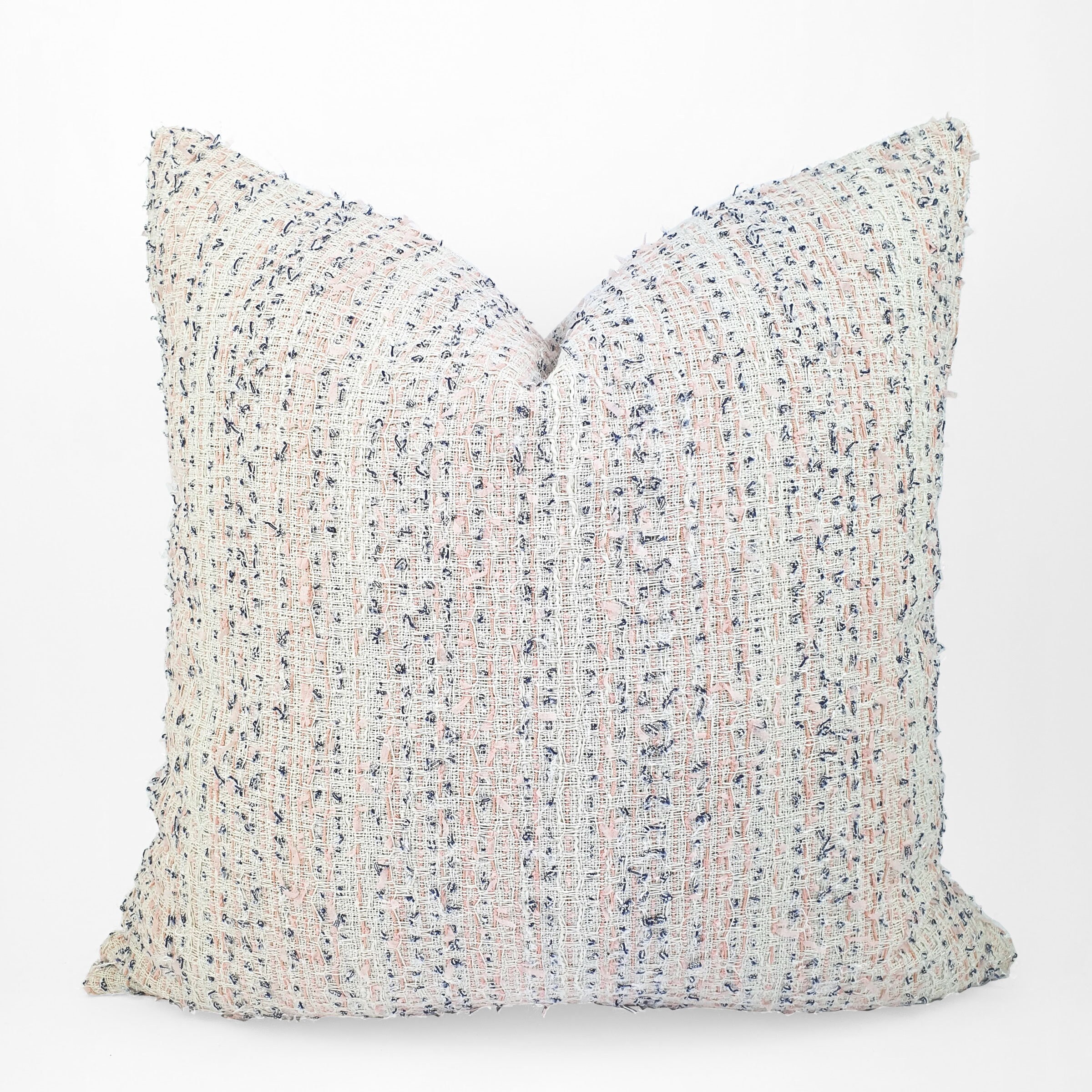 Beige Boho Pillow Cover, 18x18 Tufted Textured Cushion Cover, Decorative Pillow, Bohemian Woven