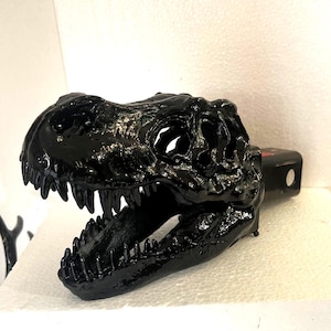Black T-Rex skull hitch cover