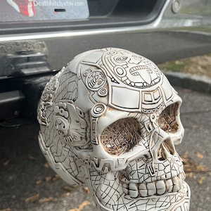 Aztec skull hitch cover