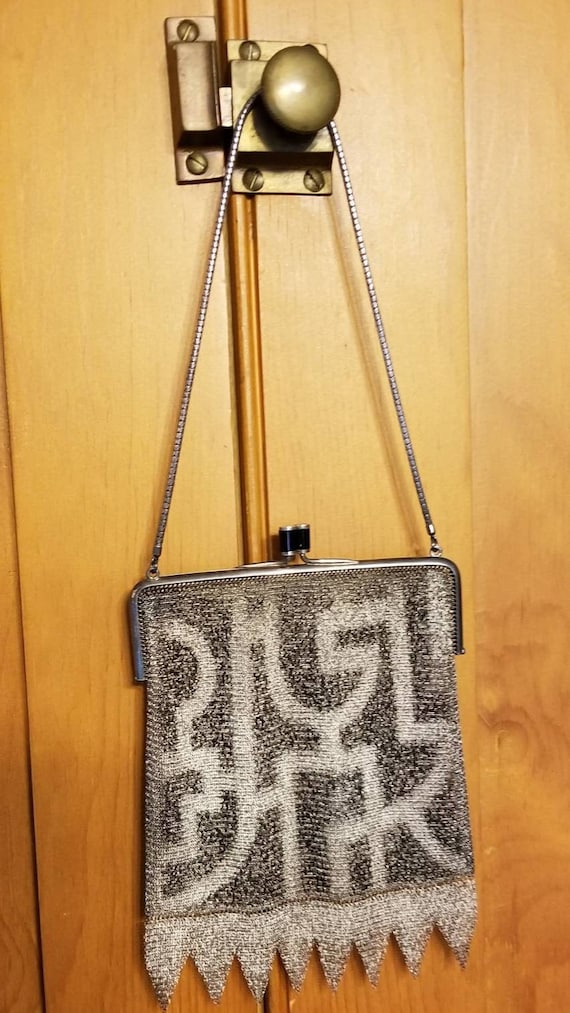 Antique Sterling Silver Art Deco Mesh Evening Bag