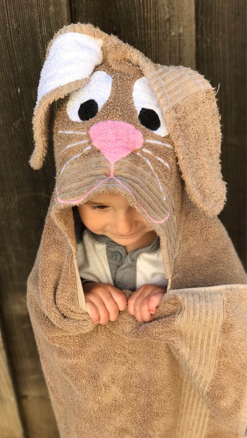 BUNNY HOODED TOWEL Etsy