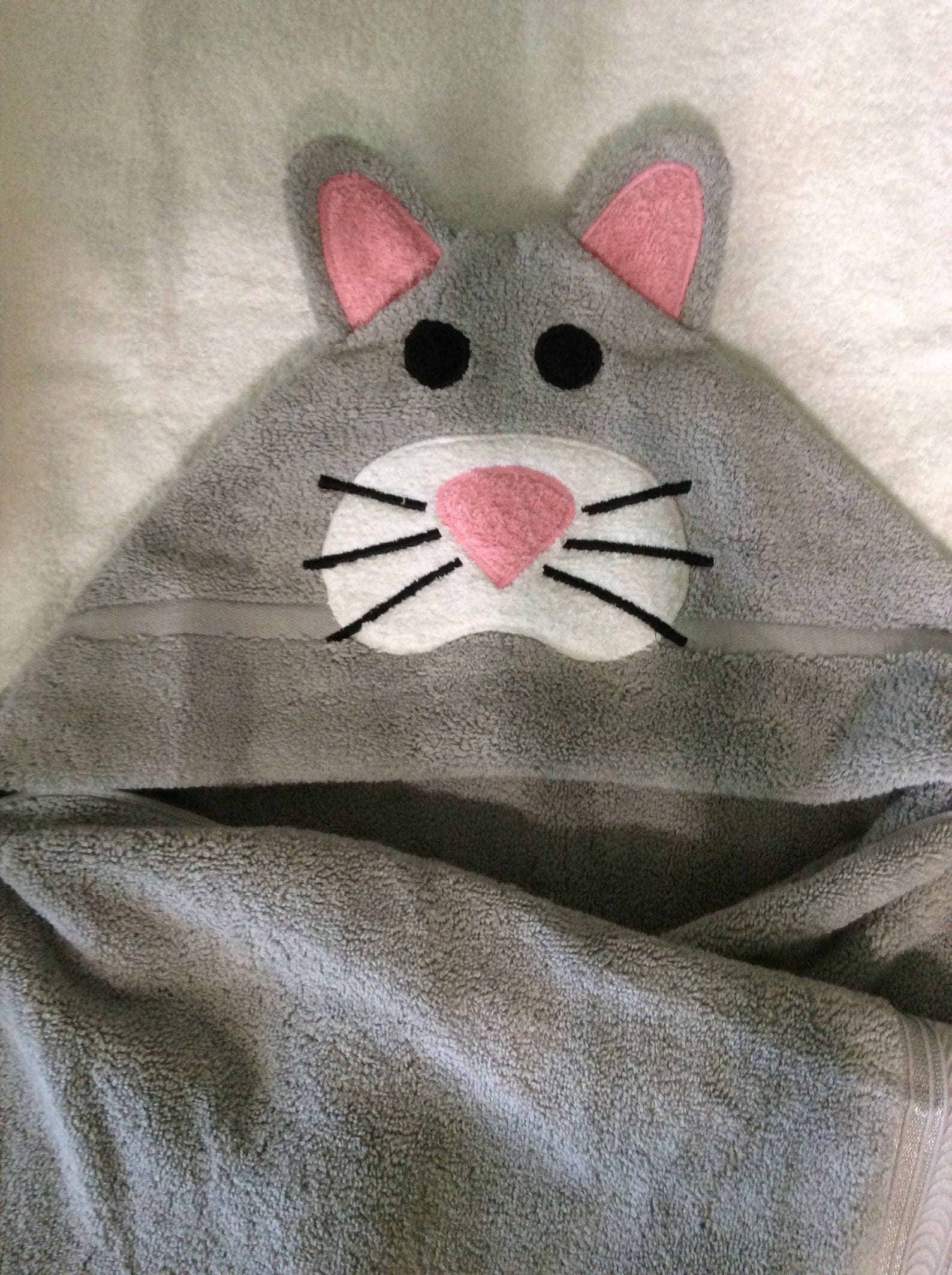 Cat Hooded Towel Adult Size Etsy