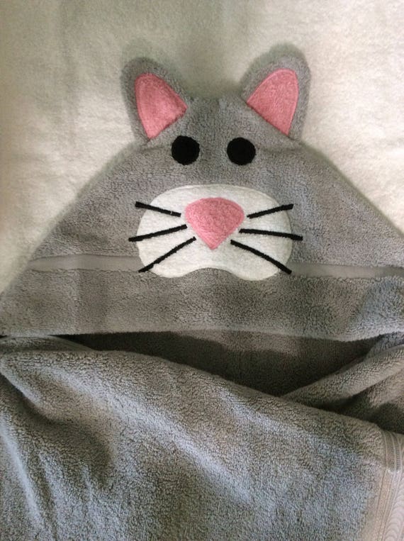 cat hooded towel
