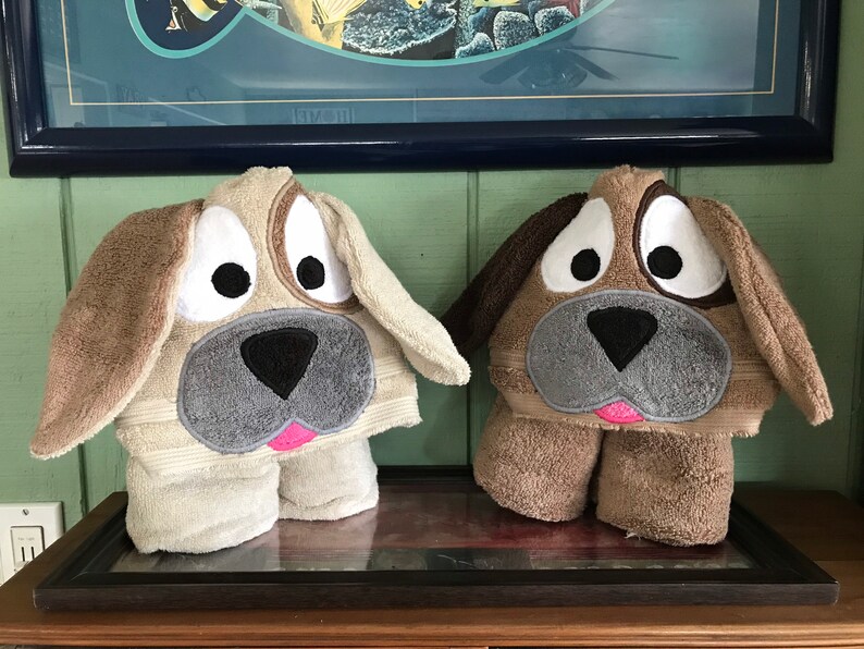 Puppy Applique Hooded Towel & Washcloth Set Pink main image 0