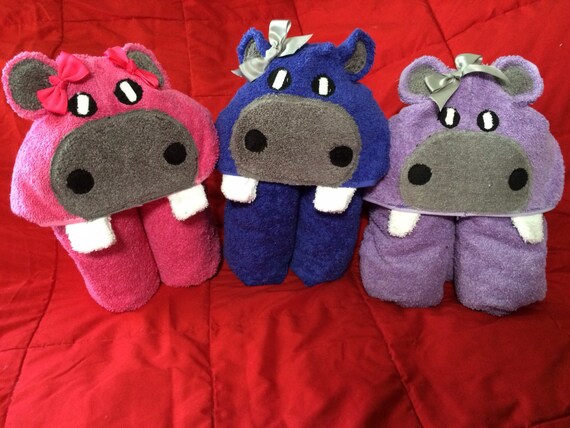 hippo baby towel