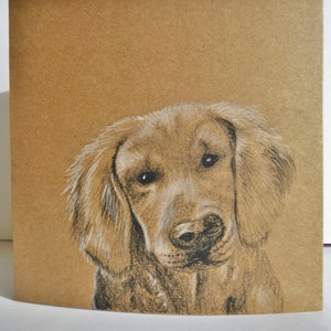 Arte original, ilustração de cachorrinho fofo, cartão de presente Kraft, desenho para amantes de cães, cartão em branco desenhado à mão, aniversário, cartões de nota, obrigado
