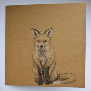 Hand getekende kerstkaart fox Geschenkenkaart bos, dierlijke en seizoensgebonden, bos dieren kaart, platteland Geschenkenkaart, rustieke karakter kaart, leuke kaart