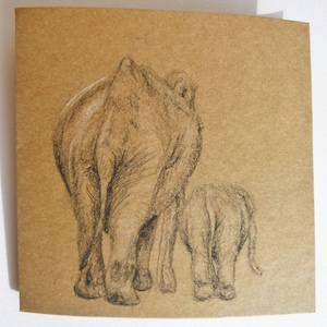 Elefante, animale Butt carta da regalo, carta, nuovo bambino, festa del papà carta, festa della mamma, fauna selvatica africana disegno del bambino dell'elefante