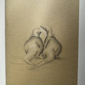 disegno di lontra Kraft sketchbook, disegnato a mano, opere d'arte originali, riempitivo di calza personalizzato, regalo di Natale, cancelleria carino, amante degli animali