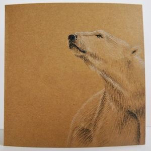 Original-Kunstwerk, Weihnachten Eisbär, benutzerdefinierte Tier Kunstwerk, Original-Zeichnung und gezeichnete Karte, Tier-Liebhaber, Notiz-Karte, Weihnachten, Geburtstag