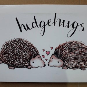 carte-cadeau animal aquarelle, hérissons, illustration, carte d’anniversaire, juste pour dire, carte blanche, amoureux de la nature, mignon, hedgehug