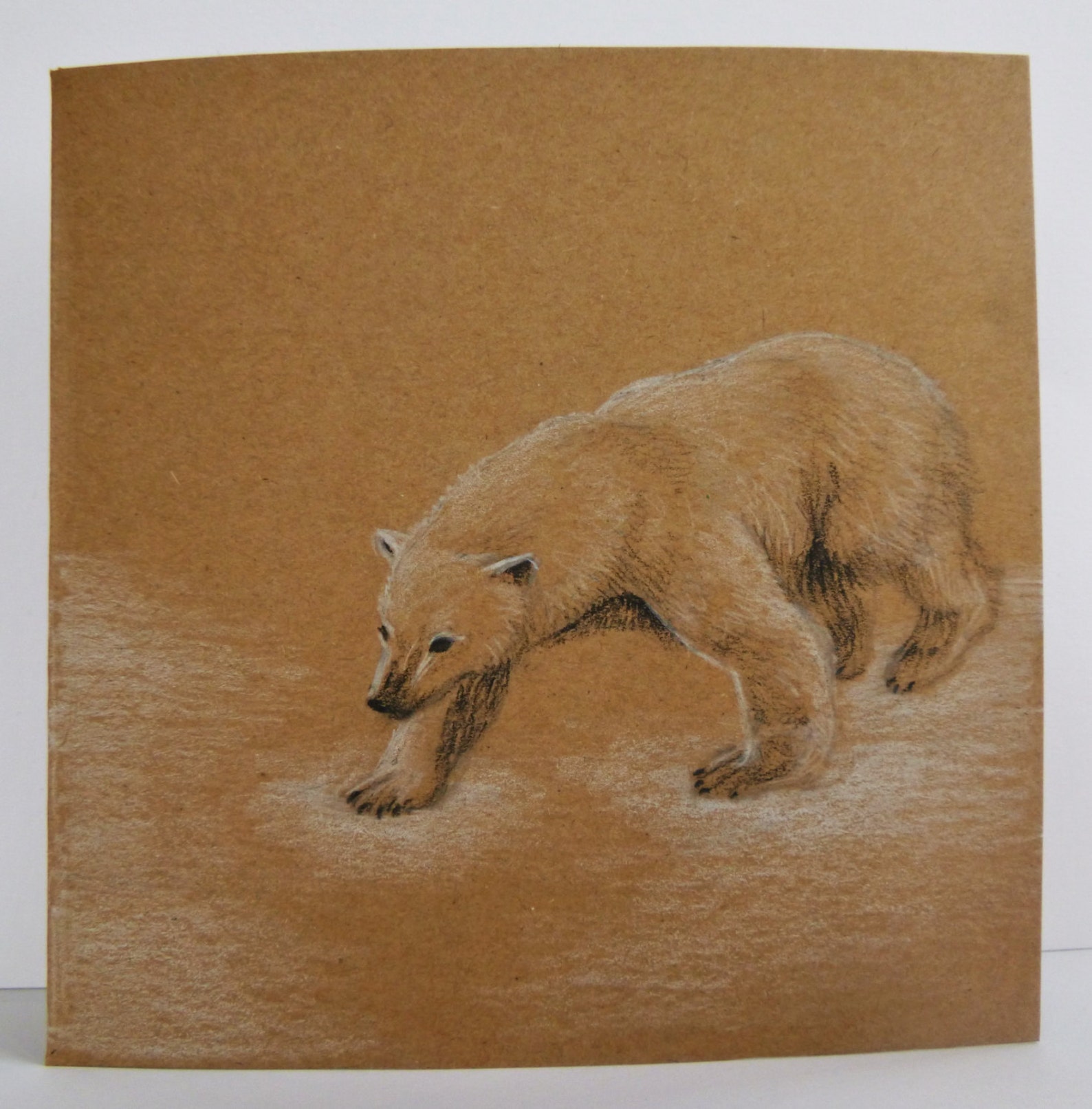 Polar Bear Christmas Cards Blank Note Card Recycled Kraft Etsy