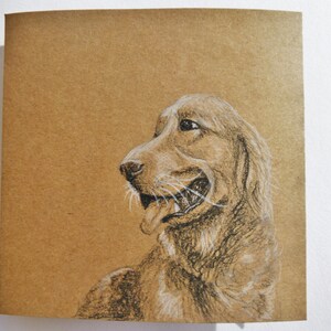 Linda obra de arte, retrato de perro personalizado, tarjeta en blanco lindo, Cocker Spaniel, dibujado a mano tarjetas, dibujos originales, para amante de los perros, regalo, tarjetas en blanco