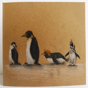 Dibujos originales, tarjetas de pinganillo, cumpleaños, Navidad, obras de arte, regalos de Navidad, tarjetas de notas en blanco, amantes de los animales, Navidad hecha a mano, dibujada a mano