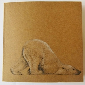Süße Eisbär-Gruß-Karte, Geschenk-Karte, Natur Xmas blank beachten Sie, dass Karten, Tier-Ferien-Karte, Dankeskarten, von hand gezeichnet, original Kunst