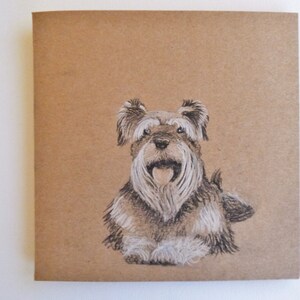 Dibujos originales, perro Schnauzer, retrato personalizado, cumpleaños dibujado a mano, Navidad, tarjeta de notas, hecho a mano, regalo único, para los amantes de los perros, los propietarios
