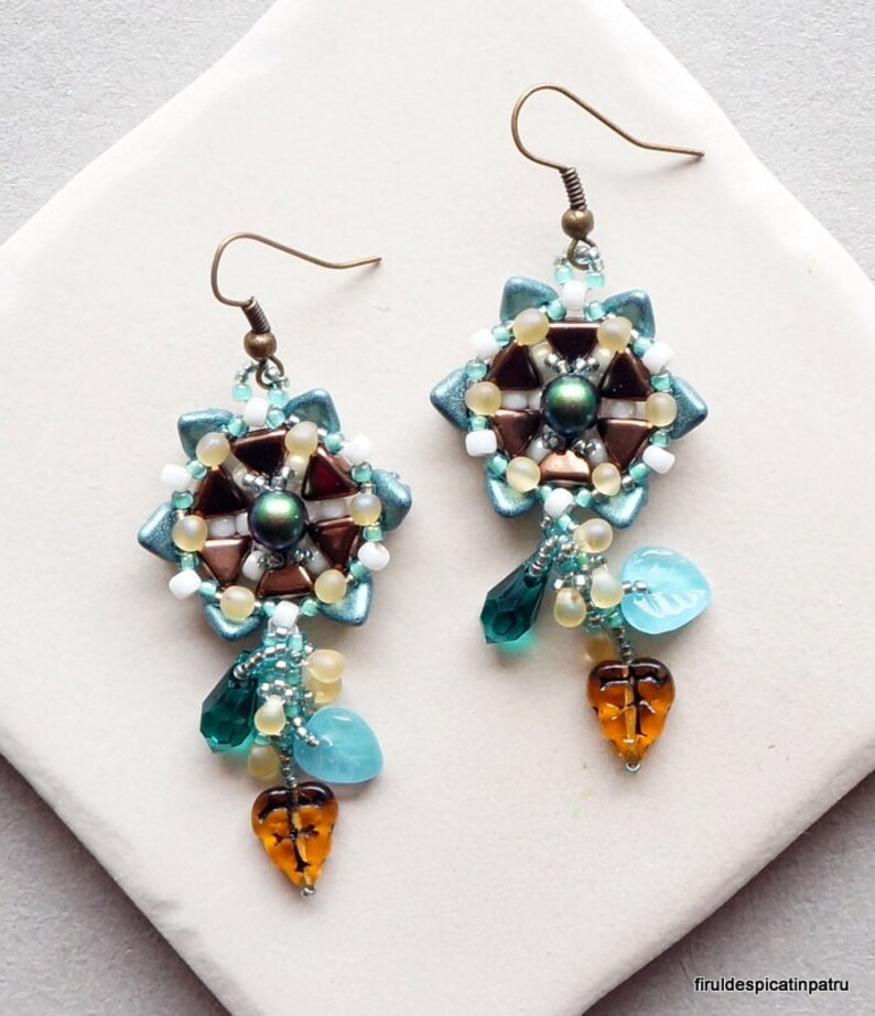 Jungle Flower Y Necklace Bracelet and Earrings / Beadwoven Etsy