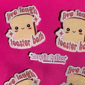 Live Laugh Toaster Bath Vinyl Sticker