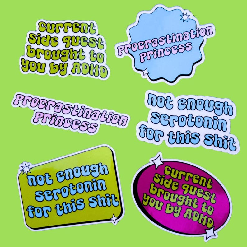ADHD Side Quest Vinyl Sticker - Etsy