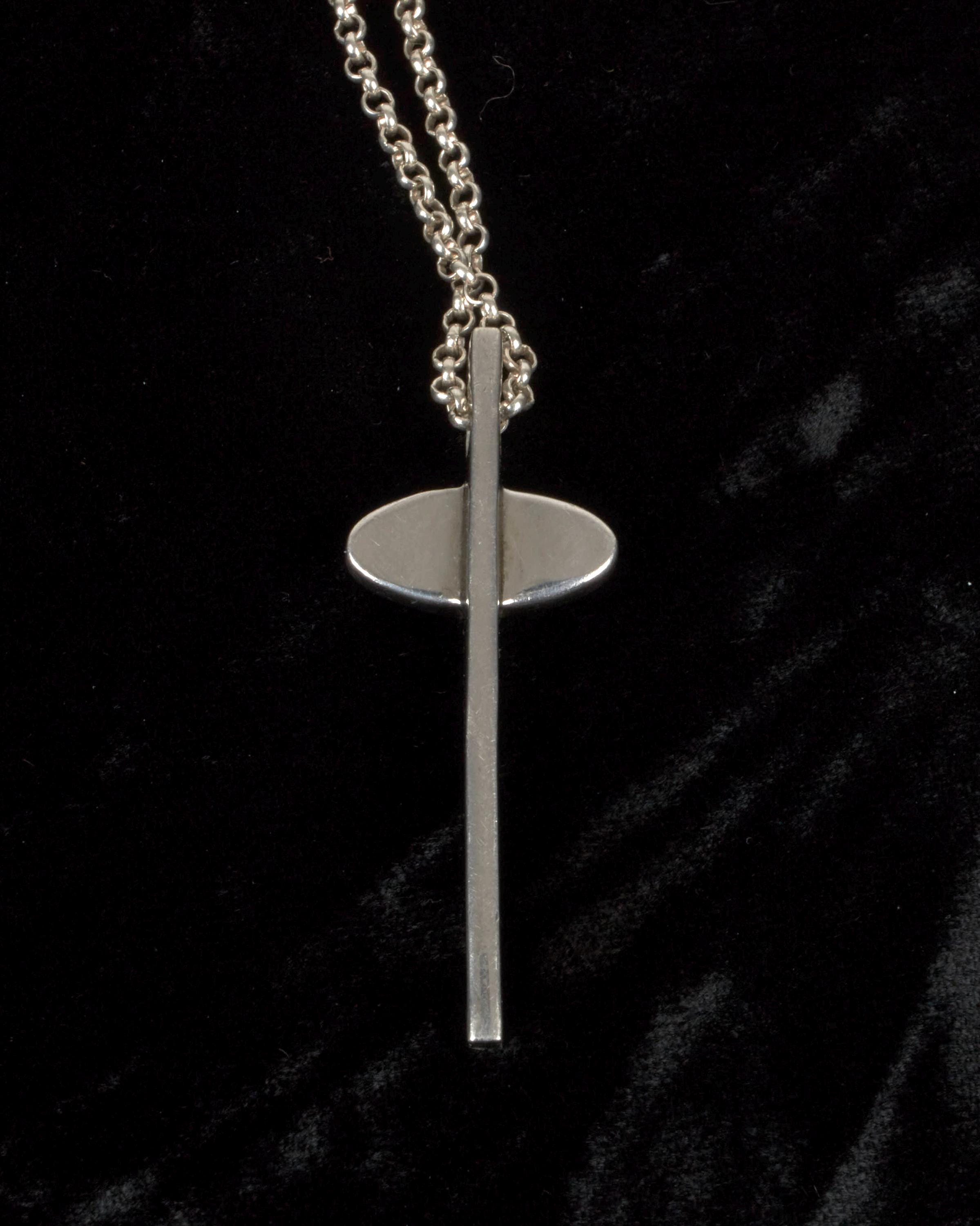 Vintage Pianegonda Silver and Amethyst Pendant and Chain 1990