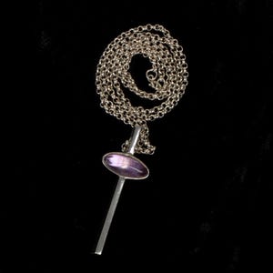 Vintage Pianegonda Silver and Amethyst Pendant and Chain 1990
