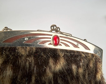 Antique 1900s Art Nouveau Jugendstil Secessionist Handbag probably German. 