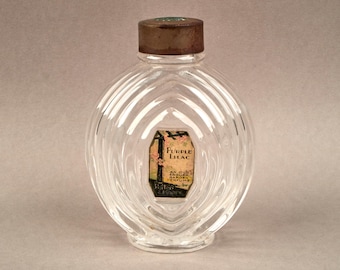 Antique 1930s Potter and Moore Art Deco "Purple Lilac" glass perfume scent bottle.