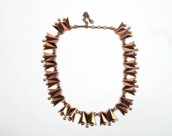 Collar de cobre Renoir vintage de la década de 1950, firmado.