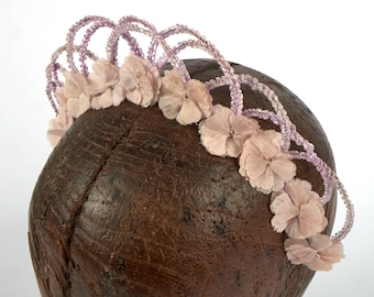 Tocado vintage de flores de cerezo de los años 50 para novia, dama de honor o disfraz. N.º 1.