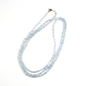 Pale Blue Glass Bead Flapper Style Necklace 1920’s