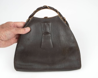 1930’s Brown Leather Handbag.