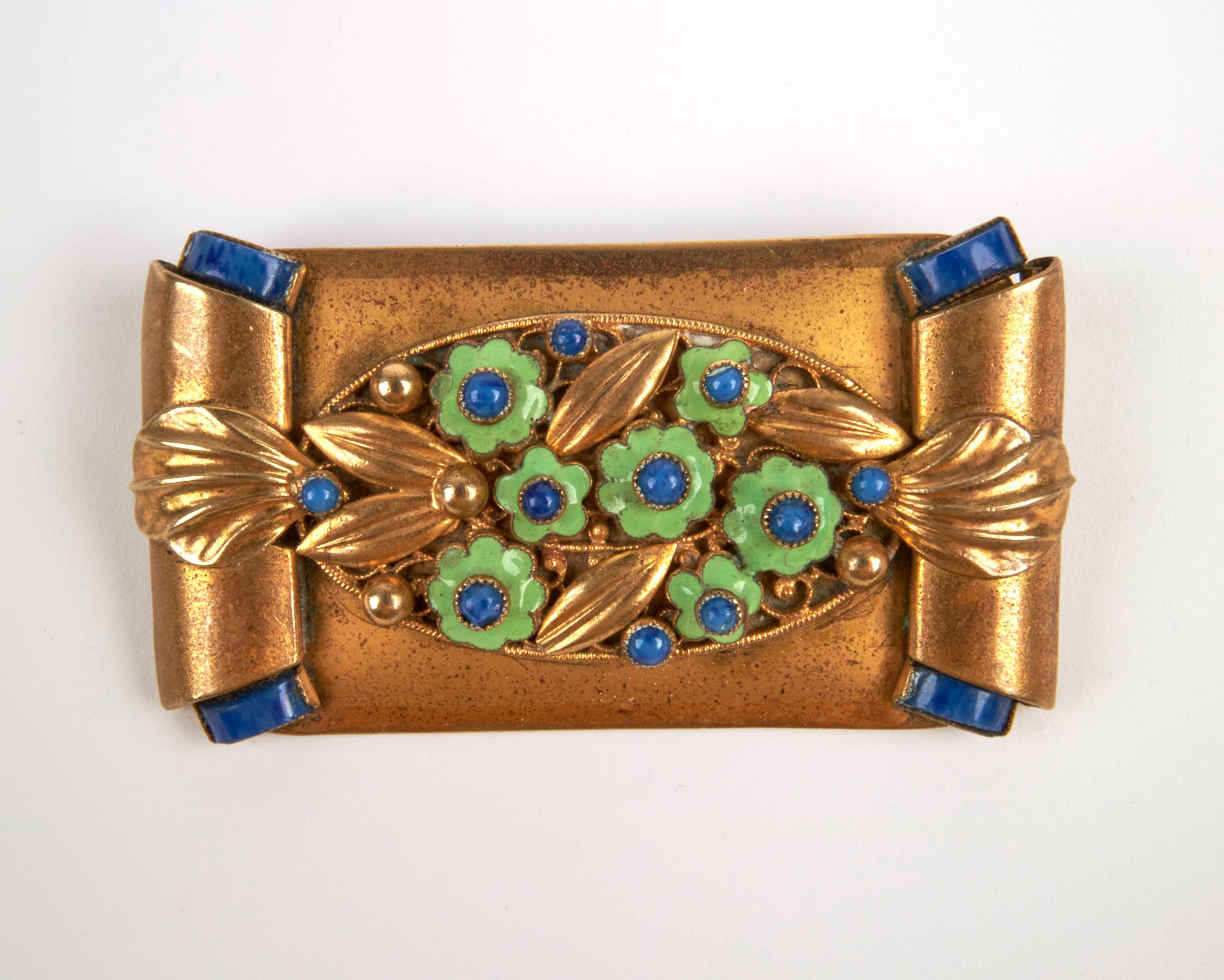 【たいへん希少美品☆彡】 アンティークブローチ ペーストガラス フランス 英国 細かな細工のヴィクトリアンガラスブローチ（直径4.5cm