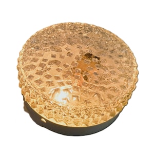 Vintage RZB Bubble Glass Ceiling Light 1970s - Industrial Wall Sconce Flush Mount German Design Opaline Textured Diffuser