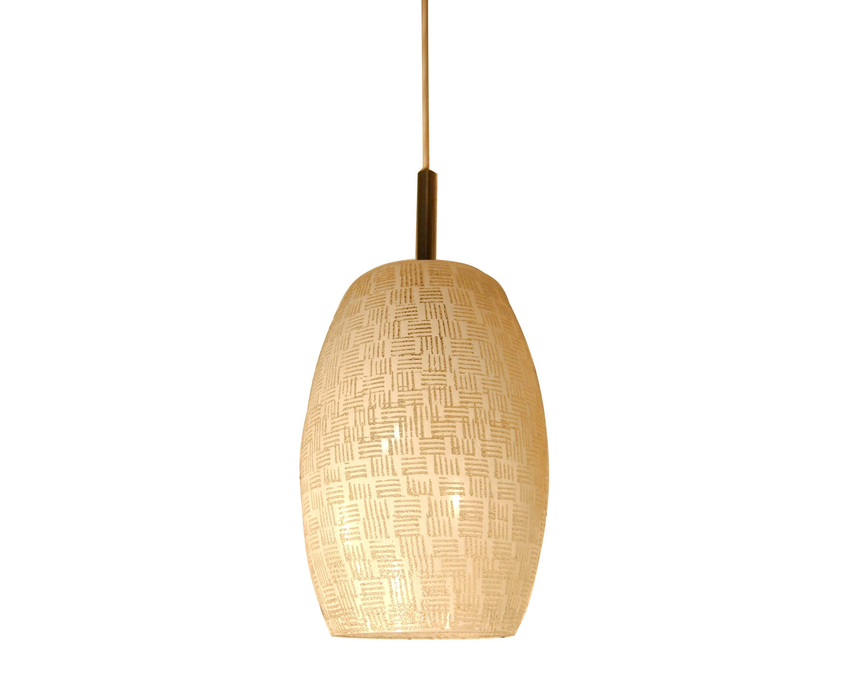 Pendant Hanging Ceiling Light Lunel Textured Arlus Disderot Glass Corbusier Geometric Lantern White 