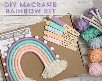 Macrame rainbow kit - rope rainbow - fibre art - rainbow wall art - DIY rainbow - playroom - nursery.